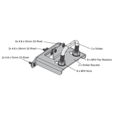 Replacement Egr Aluminium Tonneau Cover F-Type Lock Striker Kit